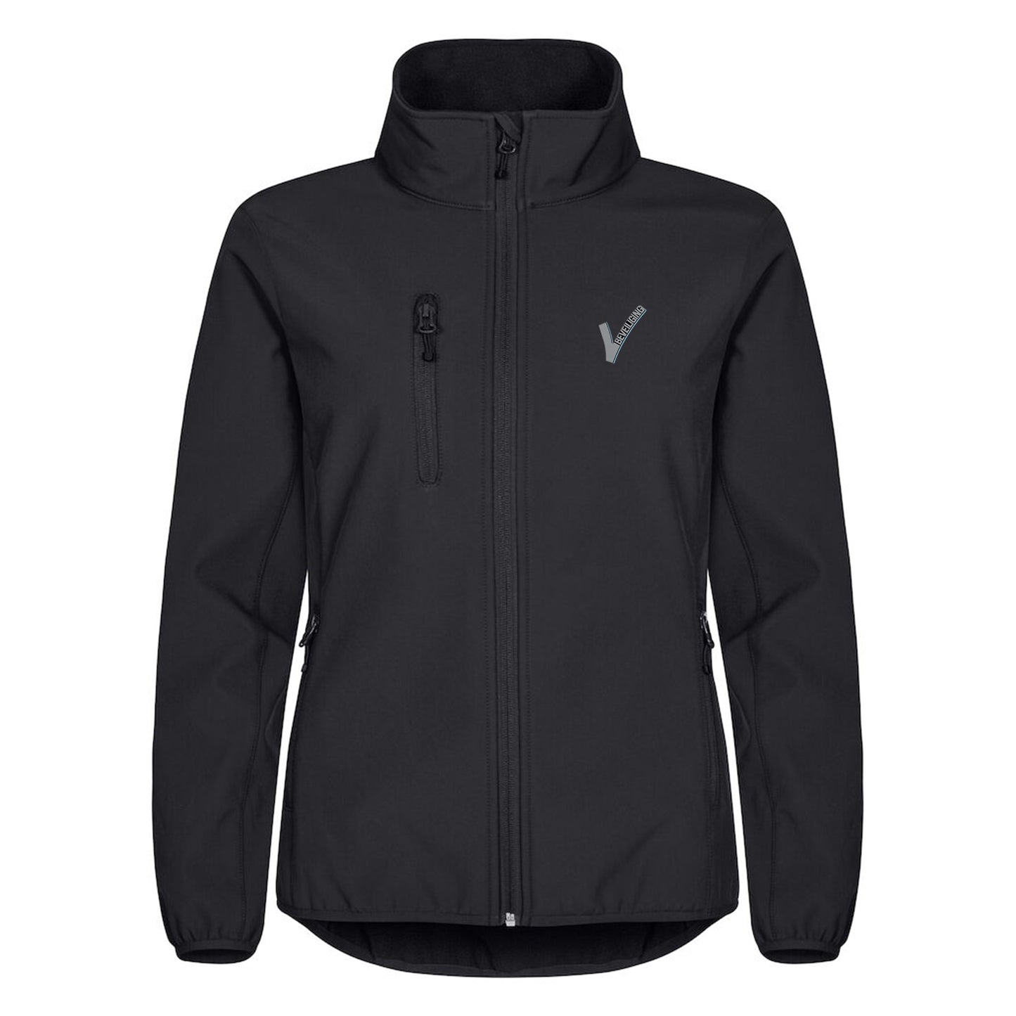 Clique Beveiliging Softshell jas Dames Zwart met Borst- en Ruglogo - van Clique - Nu voor maar €49.95 bij Workwear 2 Day