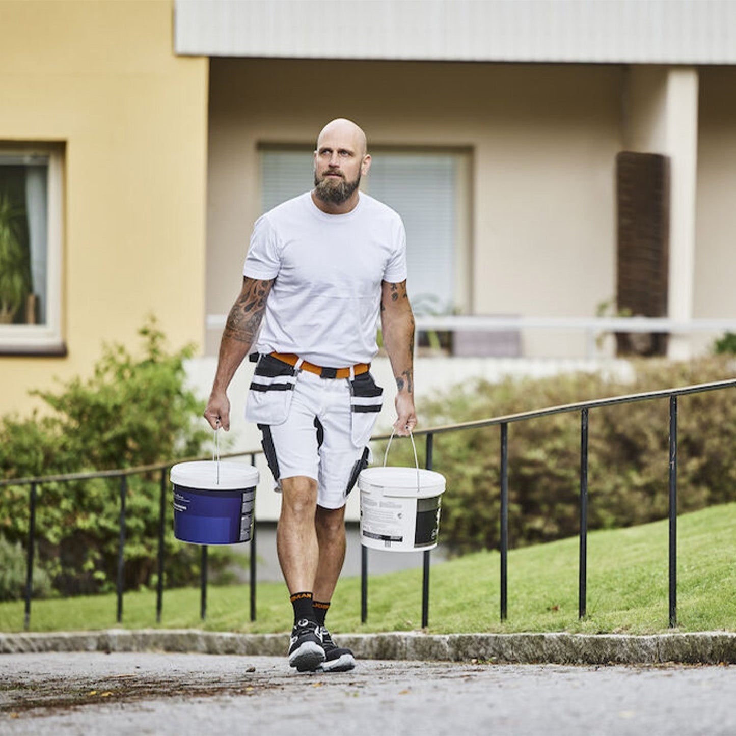 Jobman Schilder Korte Werkbroek Stretch Heren Wit - van Jobman - Nu voor maar €94.95 bij Workwear 2 Day