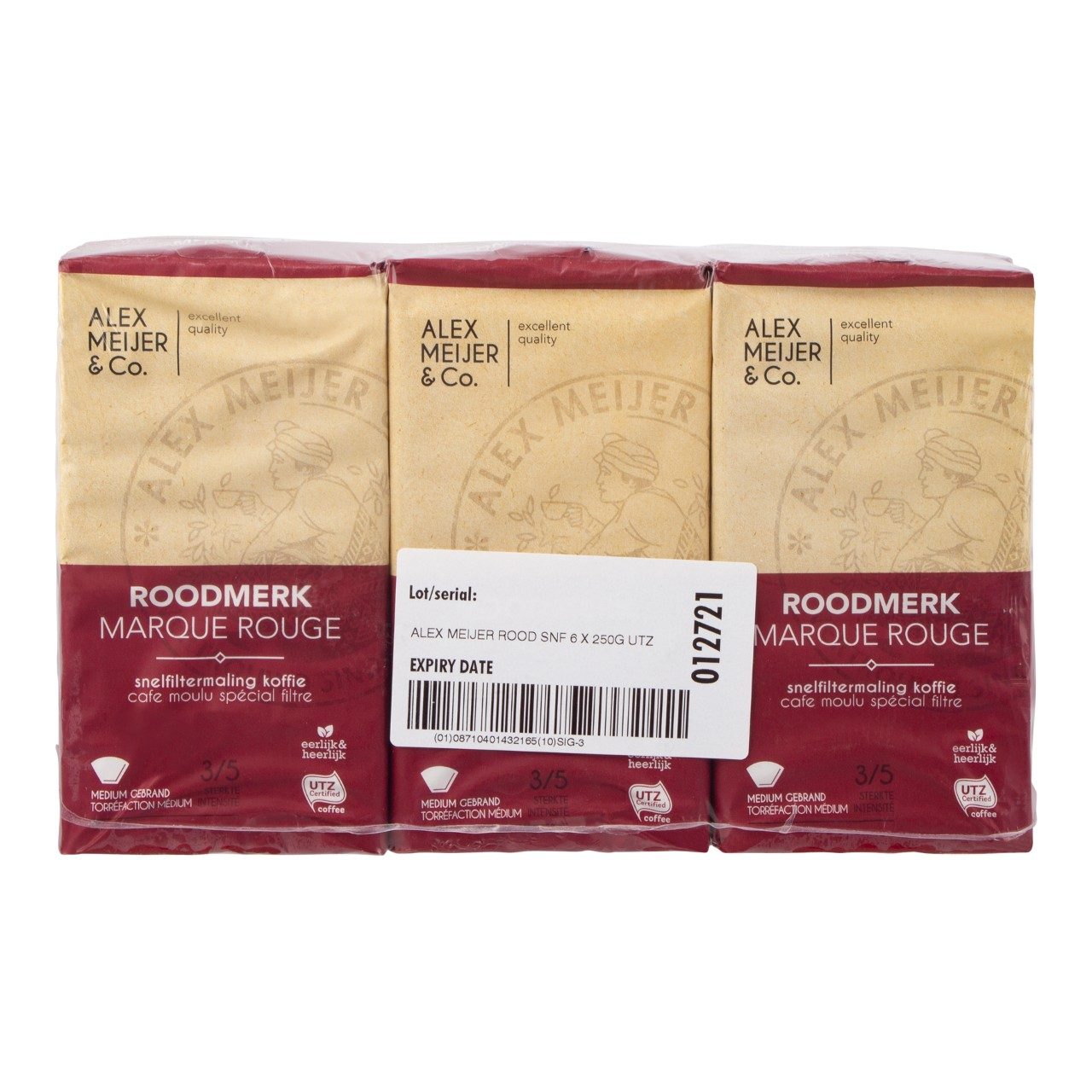 Alex Meijer Koffie Roodmerk Snelfiltermaling (6x250 Gram) - van Alex Meijer - Nu voor maar €43.95 bij Workwear 2 Day