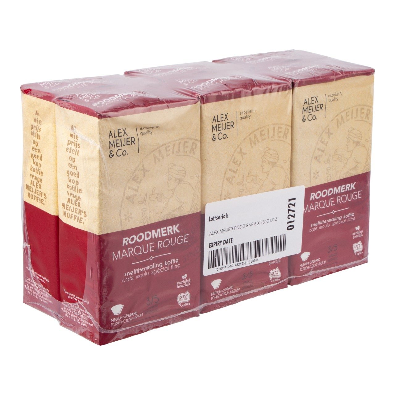 Alex Meijer Koffie Roodmerk Snelfiltermaling (6x250 Gram) - van Alex Meijer - Nu voor maar €43.95 bij Workwear 2 Day