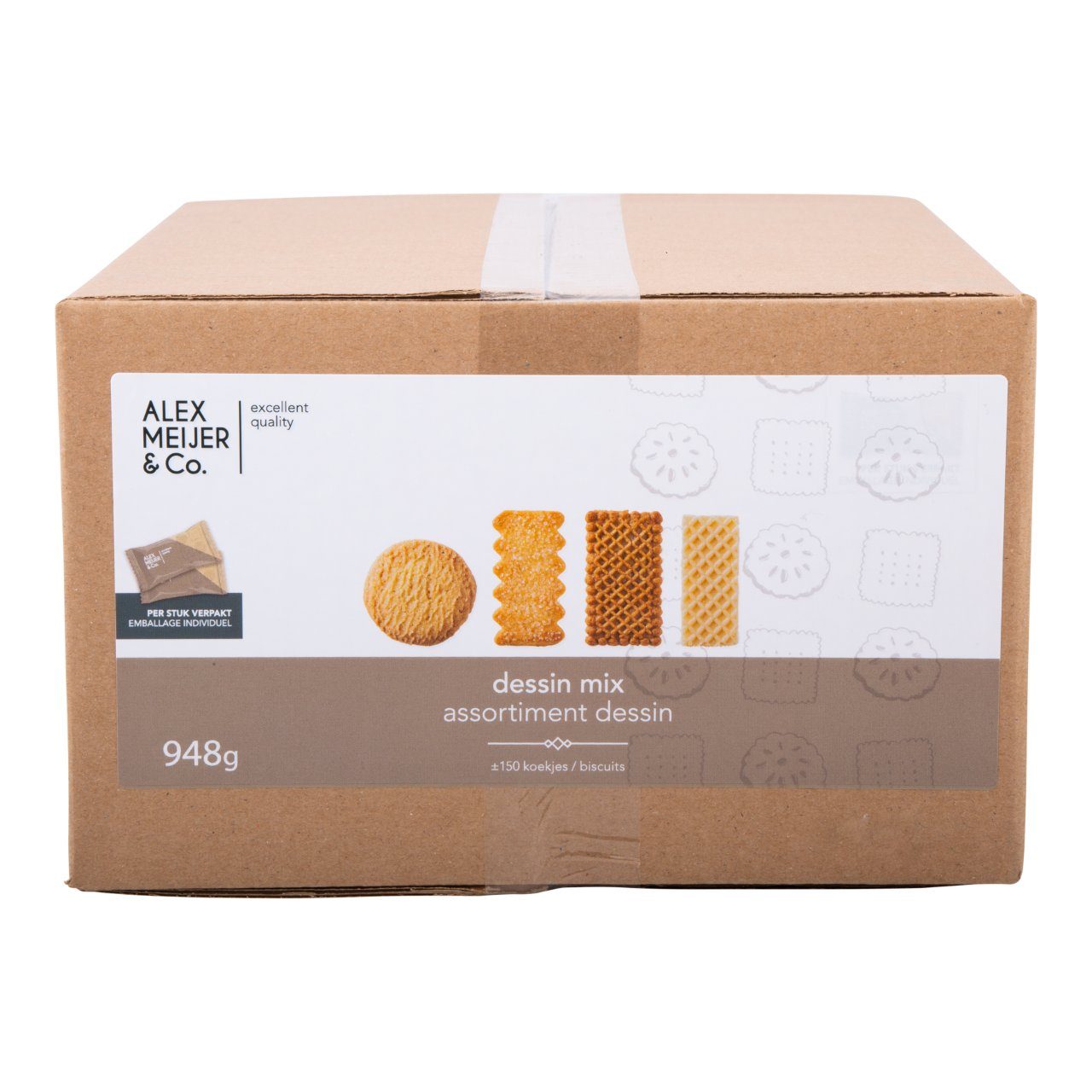 Alex Meijer Koekjes Dessin Mix - Mono verpakt - Doos 150 stuks - van Workwear 2 Day - Nu voor maar €18.95 bij Workwear 2 Day