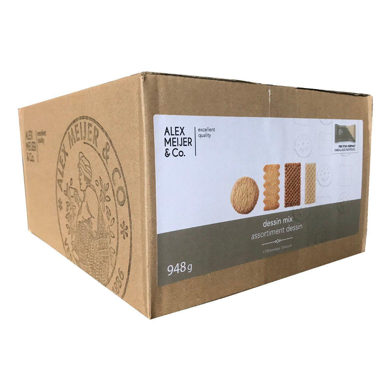 Alex Meijer Koekjes Dessin Mix - Mono verpakt - Doos 150 stuks - van Workwear 2 Day - Nu voor maar €18.95 bij Workwear 2 Day