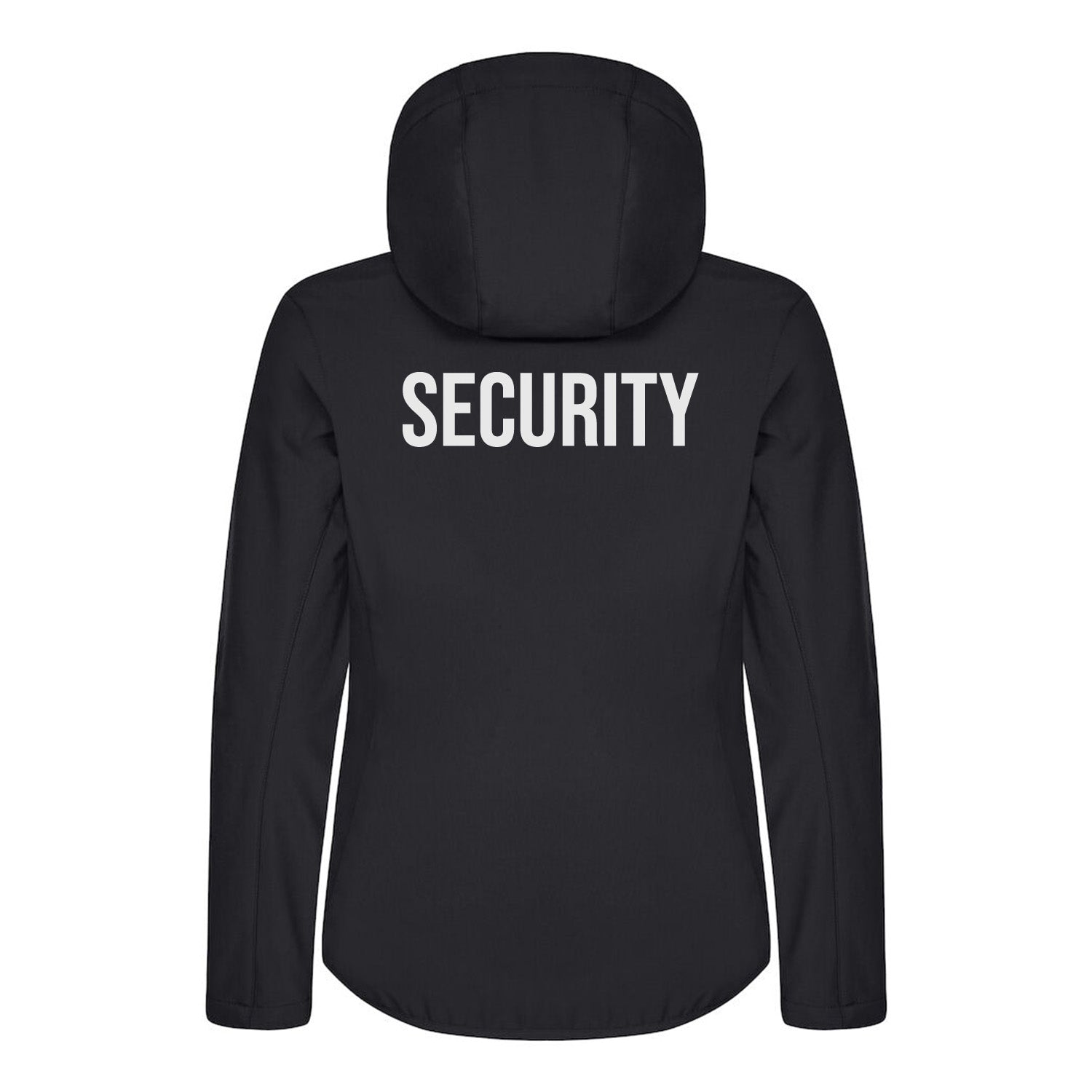 Clique Beveiliging Softshell Jas met capuchon Dames Zwart met Borst- en Ruglogo - van Clique - Nu voor maar €59.95 bij Workwear 2 Day