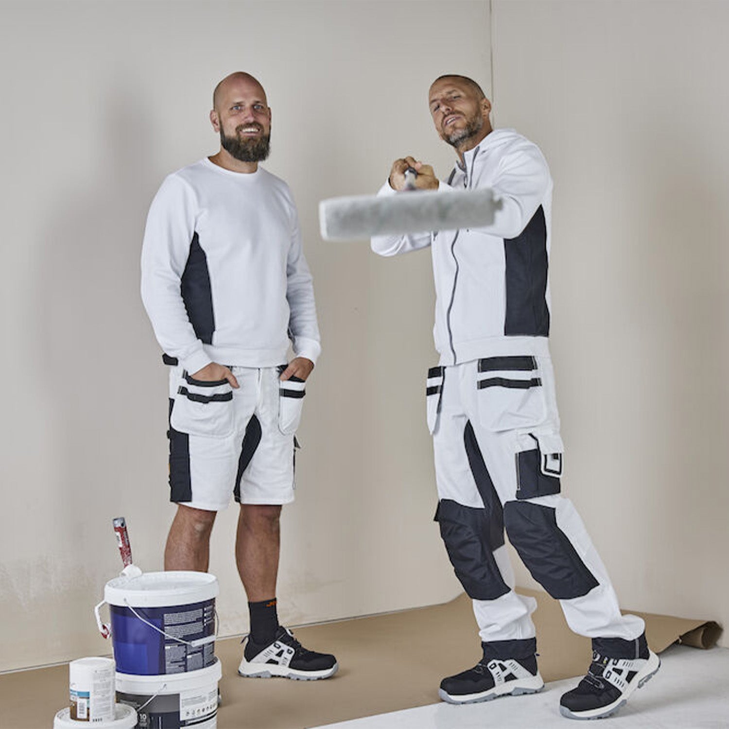 Jobman Schilder Korte Werkbroek Stretch Heren Wit - van Jobman - Nu voor maar €94.95 bij Workwear 2 Day