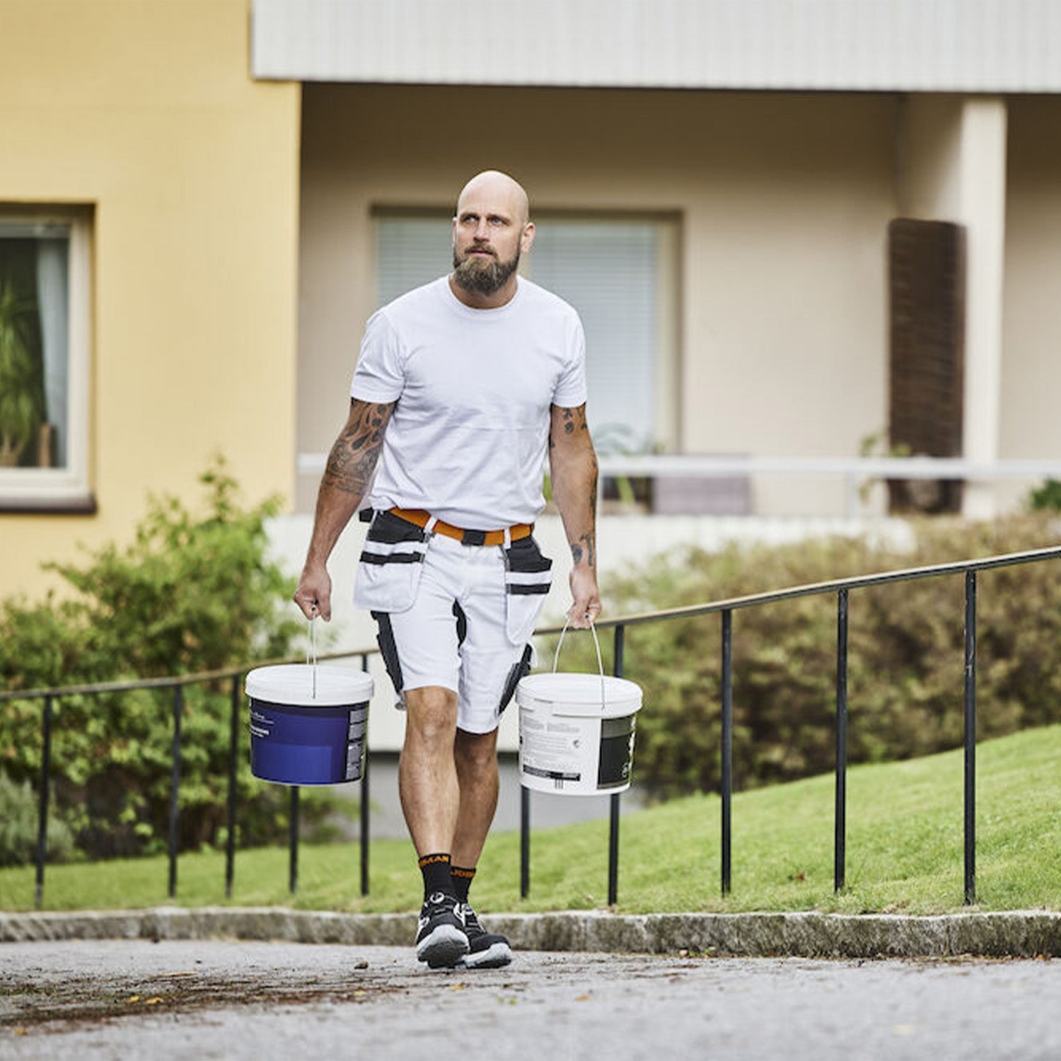 Jobman Schilder Korte Werkbroek Stretch Heren Wit - van Jobman - Nu voor maar €94.95 bij Workwear 2 Day