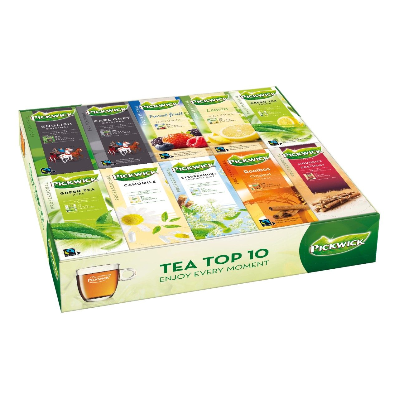Pickwick Combibox Professional Thee Top 10 (10 pakken x 25 zakjes x 1,5 gram) - van Pickwick - Nu voor maar €32.95 bij Workwear 2 Day
