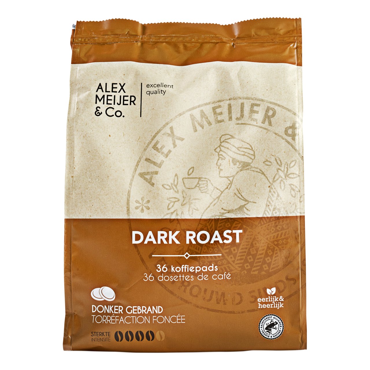Alex Meijer Koffiepads Dark Roast (36 Stuks) - 1 Zak - van Alex Meijer - Nu voor maar €8.95 bij Workwear 2 Day