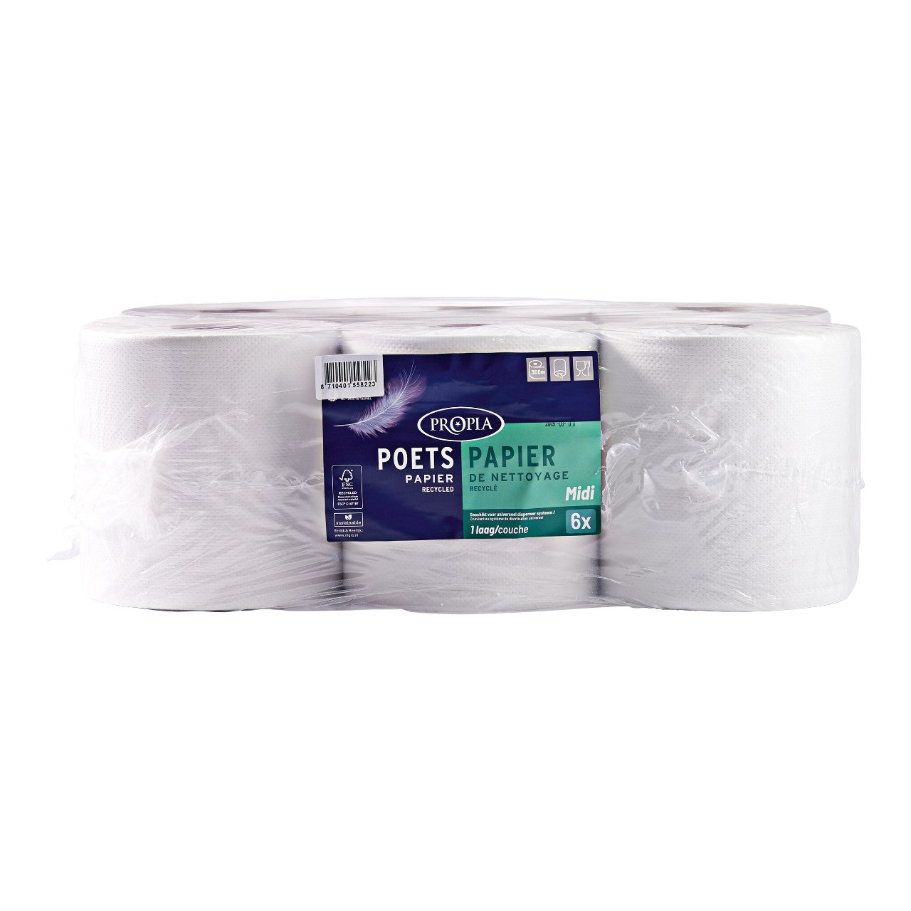 Propia Poetspapier midi 1-laags (6 Rollen x 300 Meter) - van Propia - Nu voor maar €42.95 bij Workwear 2 Day