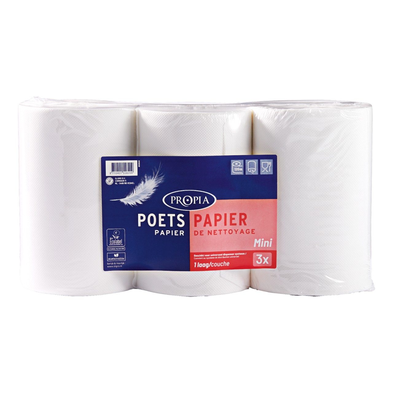 Propia Poetspapier mini 1-laags (3 Rollen) - van Propia - Nu voor maar €29.99 bij Workwear 2 Day