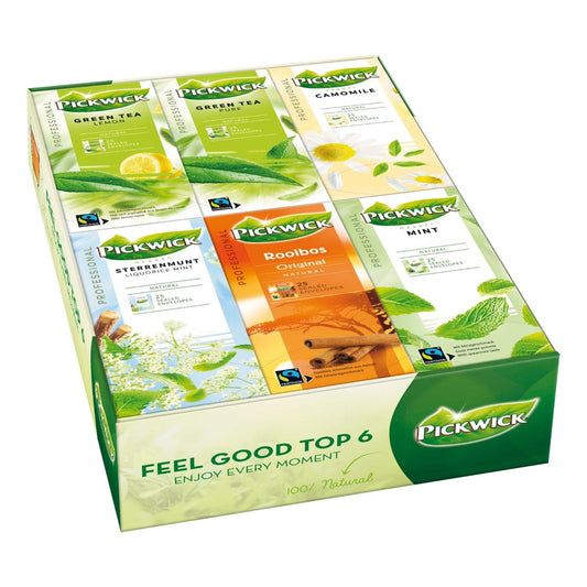 Pickwick Combibox Professional Feel Good Top 6 (6 pakken x 25 zakjes x 1,5 gram) - van Pickwick - Nu voor maar €21.95 bij Workwear 2 Day