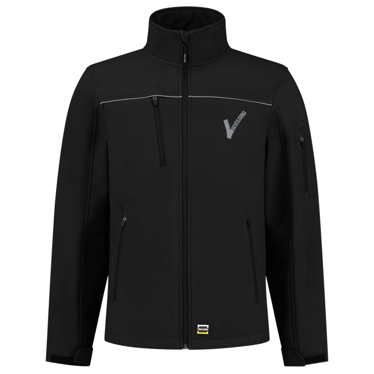 Tricorp Beveiliging Softshell Luxe jas Zwart Met Borst- en Ruglogo - van Tricorp - Nu voor maar €109.95 bij Workwear 2 Day