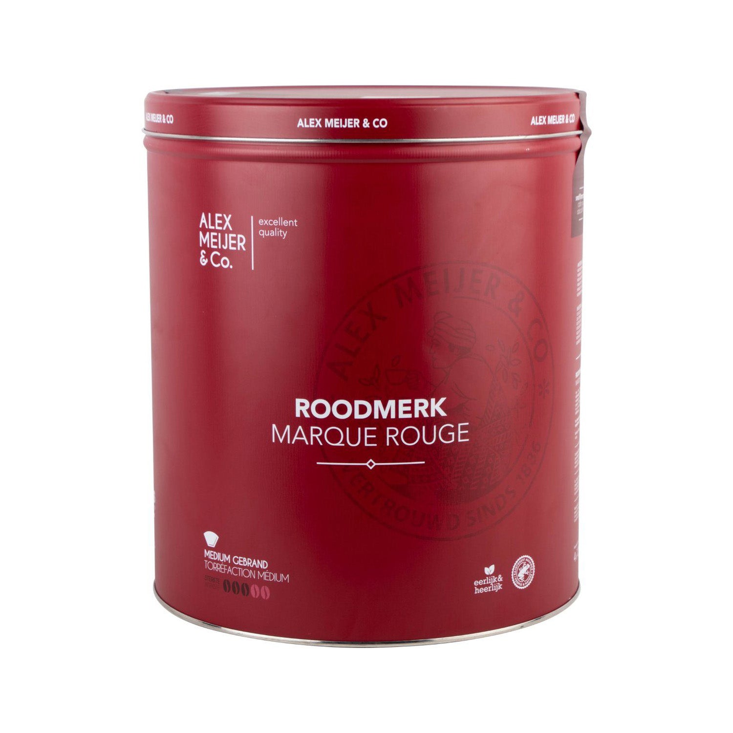 Alex Meijer Roodmerk Gemalen Koffie Snelfiltermaling Blik (5 Kilo) - van Alex Meijer - Nu voor maar €89.95 bij Workwear 2 Day